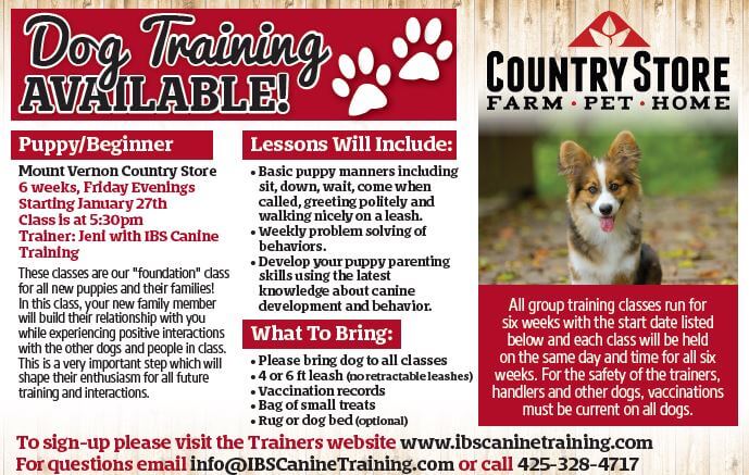 Puppy Class at Mount Vernon Country Store